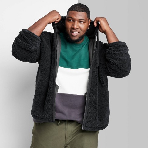 Men's Big & Tall Regular Fit Hooded Zip-up Sweatshirt - Original Use™ Black  2xlt : Target