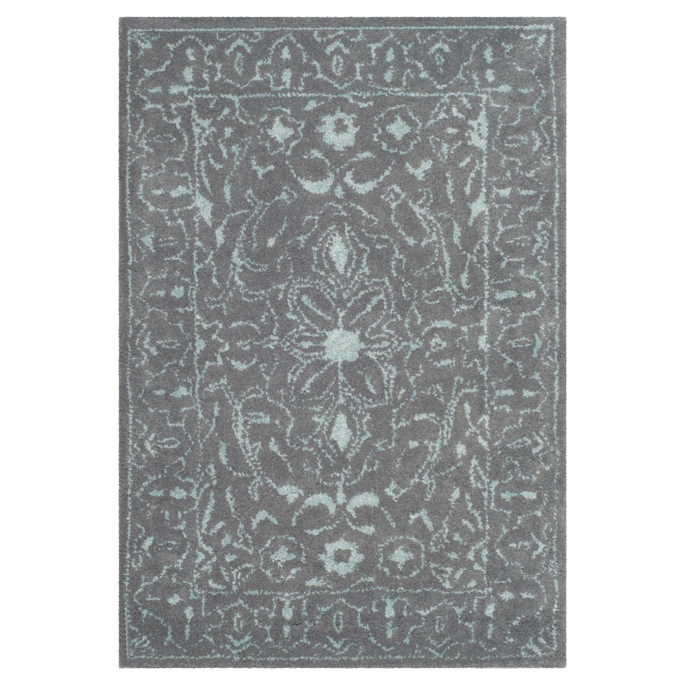 Opal/Gray Botanical Tufted Accent Rug