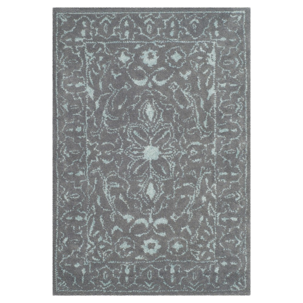 Opal/Gray Botanical Tufted Accent Rug - (2'x3') - Safavieh