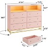 Garvee Wide Dresser for Bedroom with Charging Station - 6 Drawer Dresser with LED Lights - 2 of 4