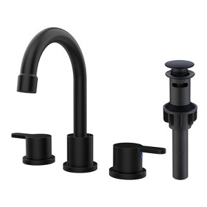 ChicFurnit Bathroom Sink Faucet Widespread with 360 Swivel Spout and Pop Up Drain for Bathroom, Black, 13.58"*12.4"*3.54" - 1 of 4