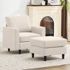 Hyleory Modern Comfort Accent Chair with Ottoman - Living Room Bedroom Leisure Preferred, Modern Simple Home Reading Corner Essentials - 2 of 4