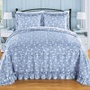 Collections Etc Lightweight Floral Scroll Plissé Bedspread - 2 of 3