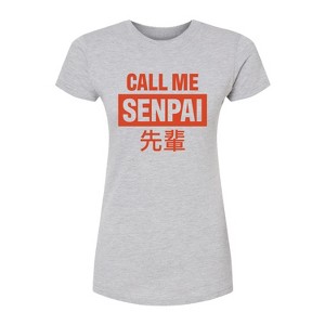 Women's - Instant Message - Call Me Senpai Fitted Graphic T-Shirt - 1 of 4