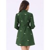 INSPIRE CHIC Women's Casual Long Sleeve Half Placket Embroidered Floral Mini Shirt Dress - 4 of 4