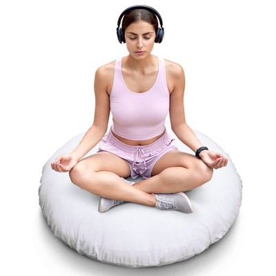 Cheer Collection 32" Round Floor Pillow with Washable Cover