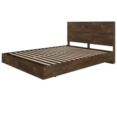 Karibou Platform Bed with Headboard Truffle - Nexera