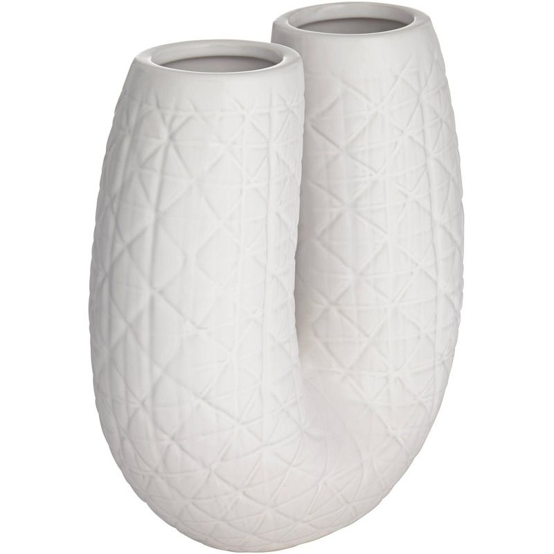 Studio 55D Albuquerque Matte White 9 3/4" High U-Shaped Decorative Vase, 5 of 10