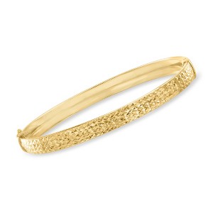 Ross-Simons 18kt Gold Over Sterling Diamond-Cut Bangle Bracelet - 1 of 3