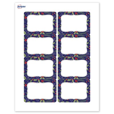 Avery Name Badges, 2-1/3" x 3-3/8", Silver-Navy, Matte, 80ct