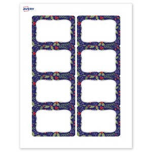 Avery Name Badges, 2-1/3" x 3-3/8", Silver-Navy, Matte, 80ct - 1 of 4