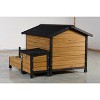 ORRD Large Wooden Dog House with Storage Box & Feeding Station - Outdoor Weatherproof Pet Kennel with Asphalt Roof - 4 of 4