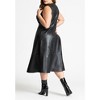 ELOQUII Women's Plus Size Faux Leather Knot Detail Flare Dress - 3 of 4