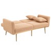 Modern Velvet Loveseat Sofa, 2 Seater Button Tufted Couch With Metal Feet For Living Room Bedroom Apartment - 2 of 4