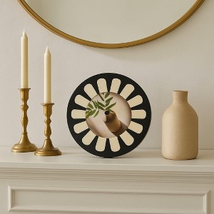 Decorative Round Photo Frame for Home Decor - Petal Design Picture Frame Perfect for Living Room, Bedroom, or Hallway - 6.5", Ivory - 1 of 4