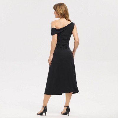 Женские платья A New Day Women's One Shoulder Ruched Midi Dress - A New Day™ Black M — фото 2
