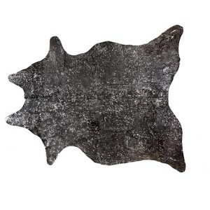 HomeRoots 6' X 7' Brown and Silver Cowhide Hand Knotted Area Rug - 1 of 4