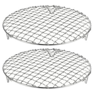 Unique Bargains Stainless Steel Round Cross Wire Barbecue Grill with Legs - 1 of 4