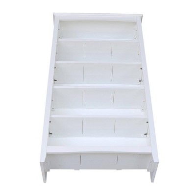 Transitional Solid Hardwood 60" White Shaker Bookshelf