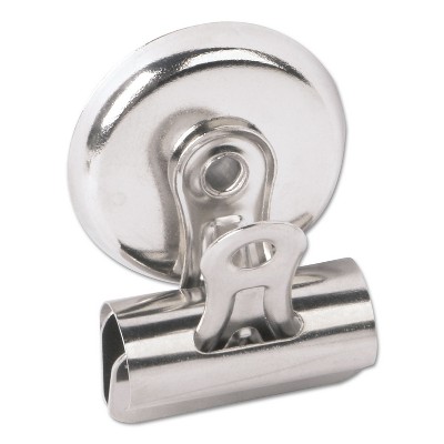 Universal Bulldog Magnetic Clips Metal 7/16" Capacity 1 1/4" Wide Nickel-Plated 18/PK 31260
