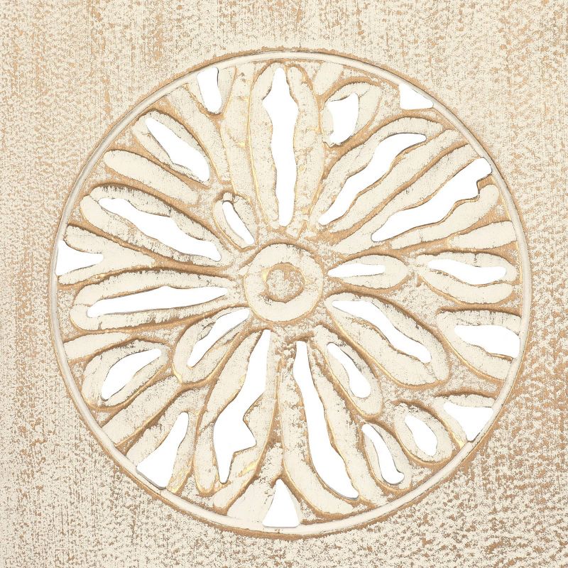 Wood Floral Handmade Carved Intricately Wall Decor - Olivia & May, 5 of 6