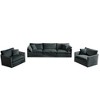 3 Piece Chenille Sofa Set with Round Arms, Modern Style, Flexible Combination, and Superior Comfort for Living Room - 4 of 4