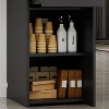 Famapy Front Desk with Lockable Drawers White Round Table Colour Block Storage Cabinet - 4 of 4