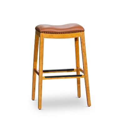 NicBex Dining Chairs Upholstered Chair Backless Saddle Bone Leather Seat Bar Stools for Kitchen, Bedroom