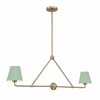 Crystorama Lighting Xavier 2 - Light Chandelier in  Vibrant Gold/Green - 3 of 3