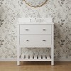 30" White Bathroom Vanity Set with Soft-Closing Doors & Brushed Gold Hardware - Fully Assembled Plywood Storage Cabinet, Timeless Elegance - 2 of 4