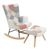 CAVINAS Linen Fabric Glider Rocking Chair with High Backrest,Upholstered Rocking Chairs,Nursery Accent Chair for Bedroom - 2 of 4