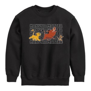 Boys' - Disney - Hakuna Matata Outlined Words Graphic Long Sleeve Fleece Sweatshirt - 1 of 4