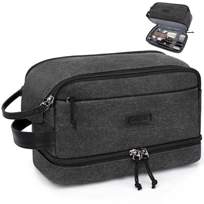 Travel Toiletry Bag for Men, Canvas Hanging Toiletry Bag