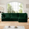 L-Shaped Cloud Couch,120" Corduroy Sectional Sofa with Convertible Ottoman,Deep Seat 3-Seater Sofa for Living Room-Baofuwish - 2 of 4