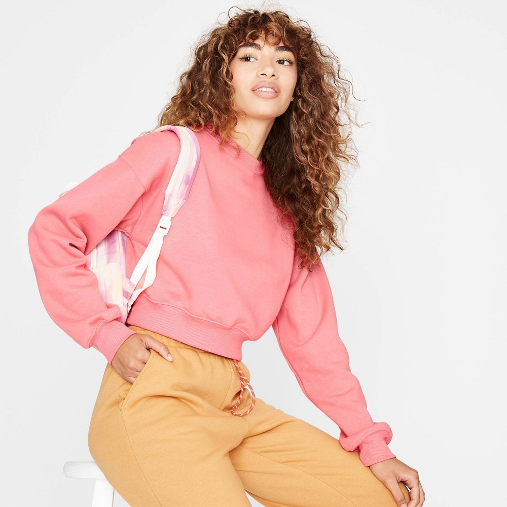 size medium Women's Cropped Sweatshirt - Wild Fable Pink 