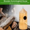 iMountek"2-Pack Wooden Hummingbird Houses for Outdoor Hanging, Bird Nest Feeder & Garden Decoration"Wood - 2 of 4
