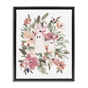 Stupell Industries Little Floral Ghosts Floating Frame Canvas Art - 1 of 4