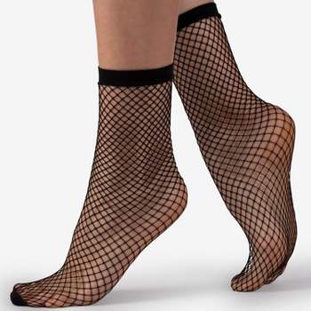 LECHERY Women's Fishnet Socks (1 Pair) - Black, One Size Fits Most