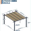 Aluminum Pergola Outdoor Gazebo with Retractable Canopy, Louvered Roof, Waterproof Shade for Patio, Deck, Backyard, BBQ, Mirador Pergola Kit - 4 of 4