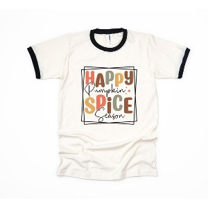 Simply Sage Market Women's Happy Pumpkin Spice Season Short Sleeve Ringer Tee - 1 of 3