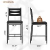 Set of 2 Bar Stools, Counter Height Bar Chairs with Backrest & Footrest, Faux Leather Upholstered, Thick Cushioned Wooden Frame, Ideal - 2 of 4