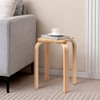 Tangkula 4 Set Square Backless Stools w/ Rounded Corners & Anti-slip Felt Mats Wooden - 3 of 4
