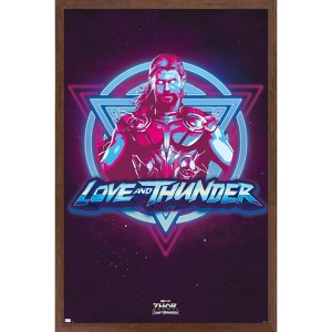 Trends International Marvel Thor: Love and Thunder - Vaporwave Framed Wall Poster Prints - 1 of 4