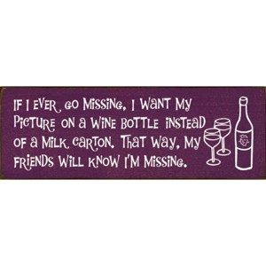 Slickblue Missing Picture on Wine Bottle Sign, 3.5x10 Solid Pine Rustic Wood Plaque, Multiple Colors - 1 of 3