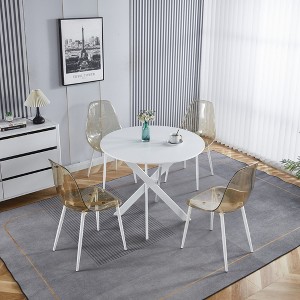 Cross Leg Modern Dining Table, with Round or Square Table Top, Pedestal Dining Table, End Table Leisure Coffee Table - 1 of 4