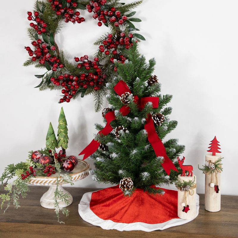 Northlight Traditional Mini Christmas Tree Skirt - 18" - Red and White, 3 of 7
