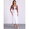 INSPIRE CHIC Women's Velvet Long Sleeve Shawl Neck Open Front Cropped Bolero Cardigan - 4 of 4