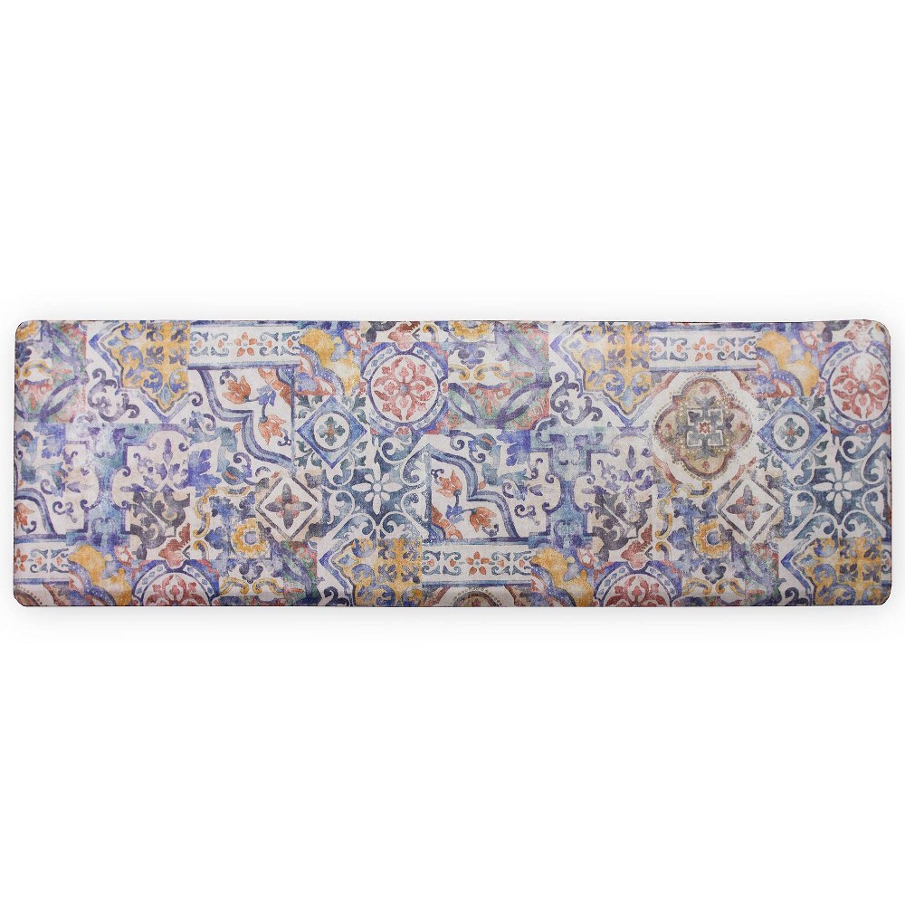 1'8"x5' Bartolo Anti-Fatigue Comfort Long Floor Mat - FloorPops: Kitchen Rug, Skid-Resistant, Indoor, Botanical Pattern