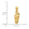 Black Bow Jewelry 14k Yellow Gold Satin & Diamond Cut Foot Charm or Pendant, 6mm - 3 of 4