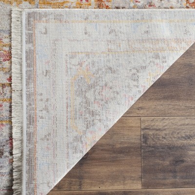 Vintage Persian Cream and Multi Synthetic 5' x 7' Area Rug